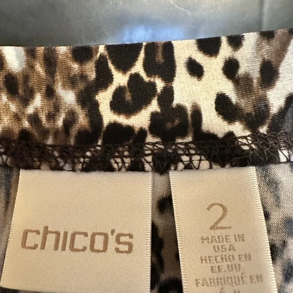 Chico’s Asymmetrical Skirt (Chicos size 2) Animal print Blue/Brown (12-14) - Picture 3 of 5